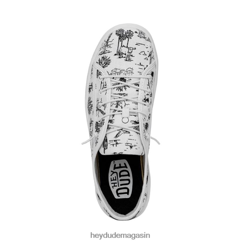 Hey Dude femmes désert de cody blanc et noir chaussures DT40T4221