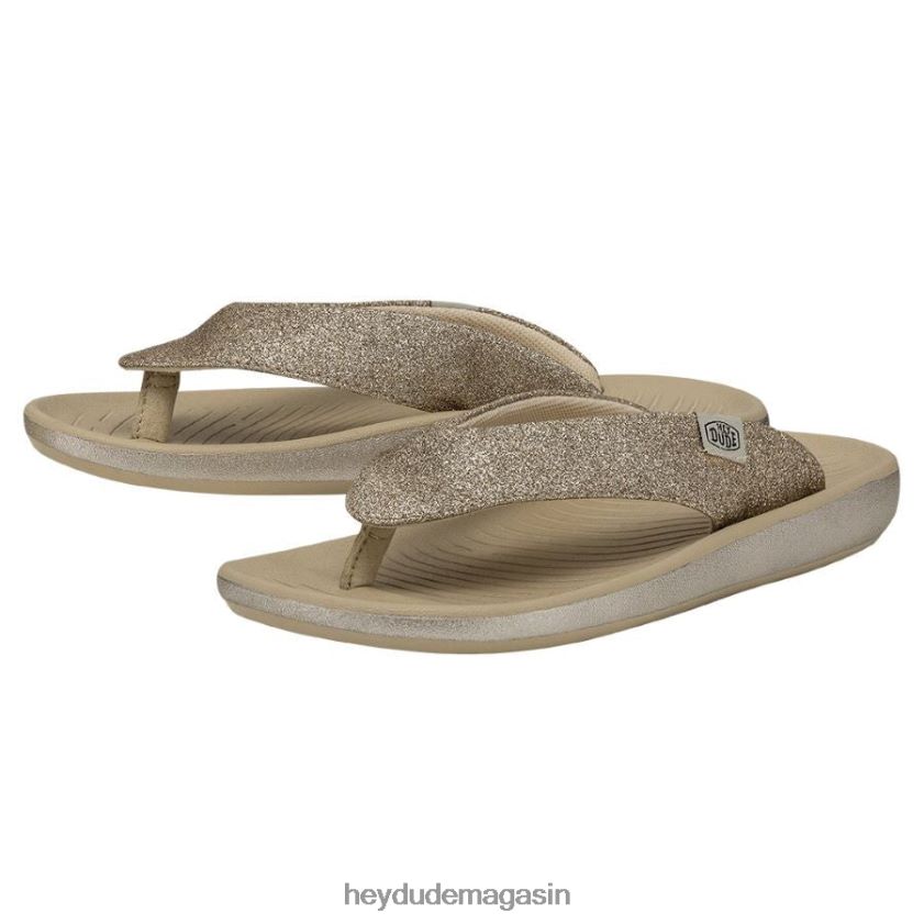 Hey Dude femmes Meg paillettes d'or chaussures DT40T4263
