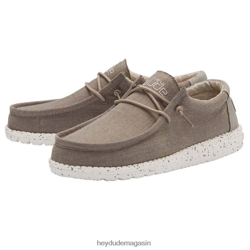 Hey Dude Hommes Wally Chambray brun sépia chaussures DT40T4463