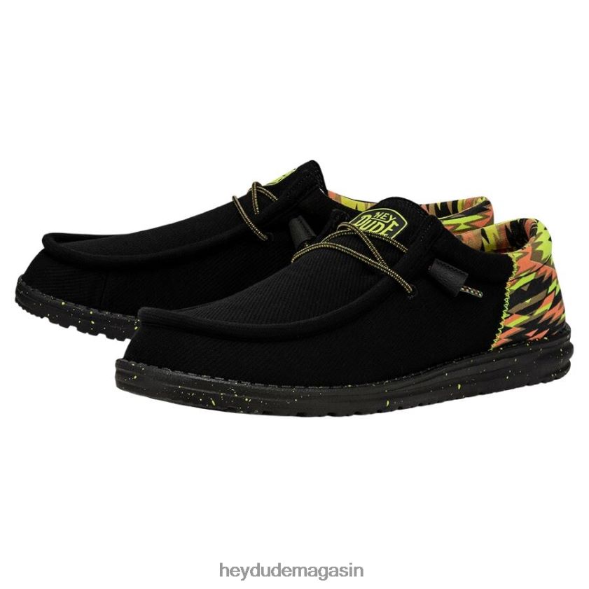 Hey Dude Hommes Wally Funk néon noir chaussures DT40T4453