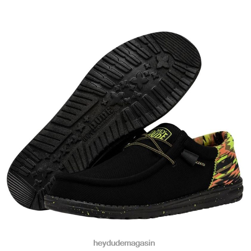 Hey Dude Hommes Wally Funk néon noir chaussures DT40T4453