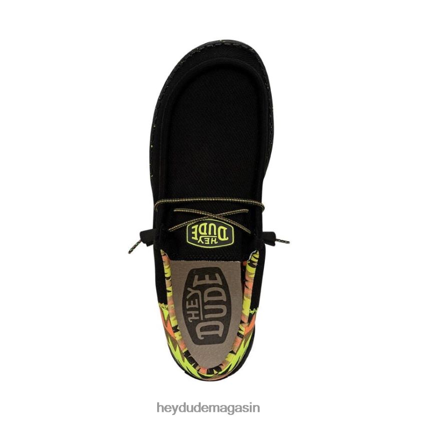 Hey Dude Hommes Wally Funk néon noir chaussures DT40T4453