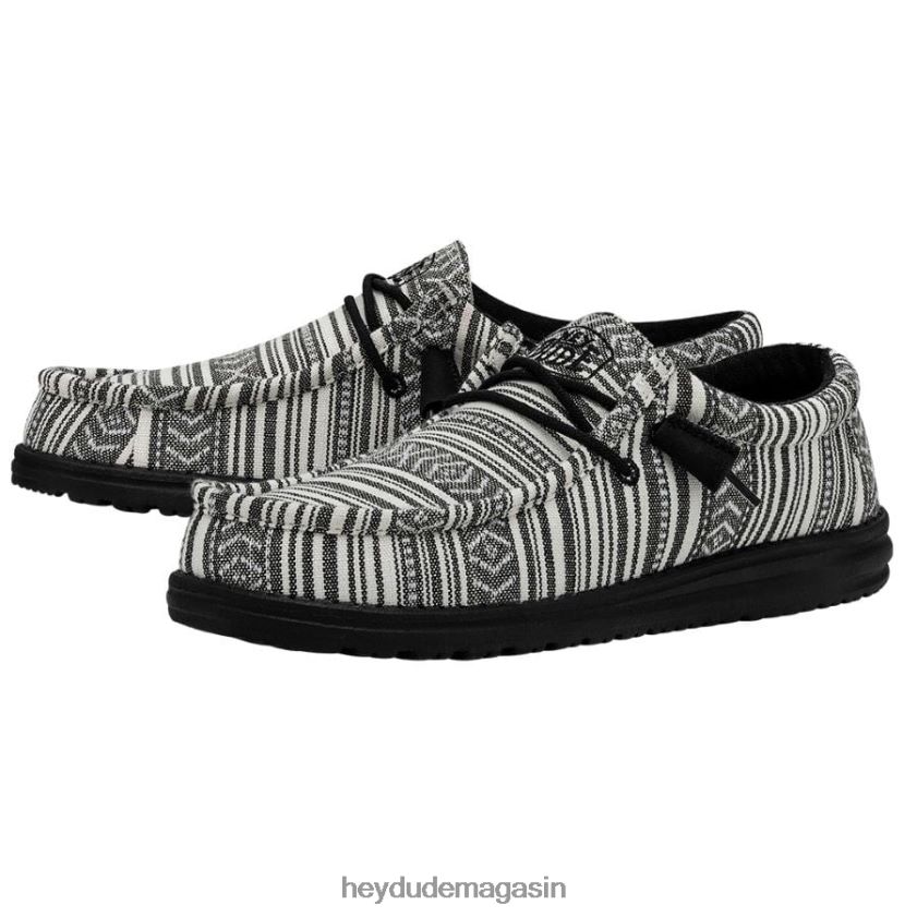 Hey Dude Hommes Wally Sérape gravier noir chaussures DT40T4436