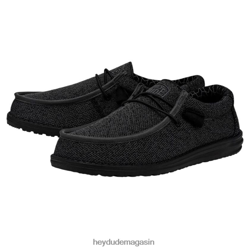 Hey Dude Hommes Wally Sox large micro total noir chaussures DT40T4295