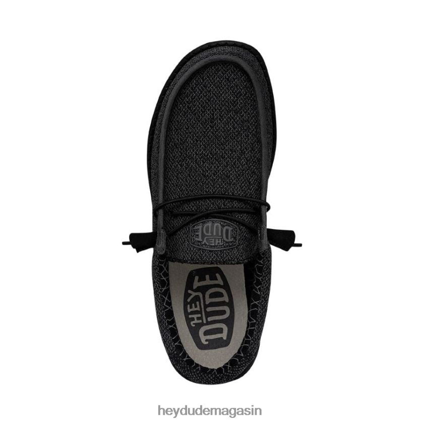 Hey Dude Hommes Wally Sox large micro total noir chaussures DT40T4295