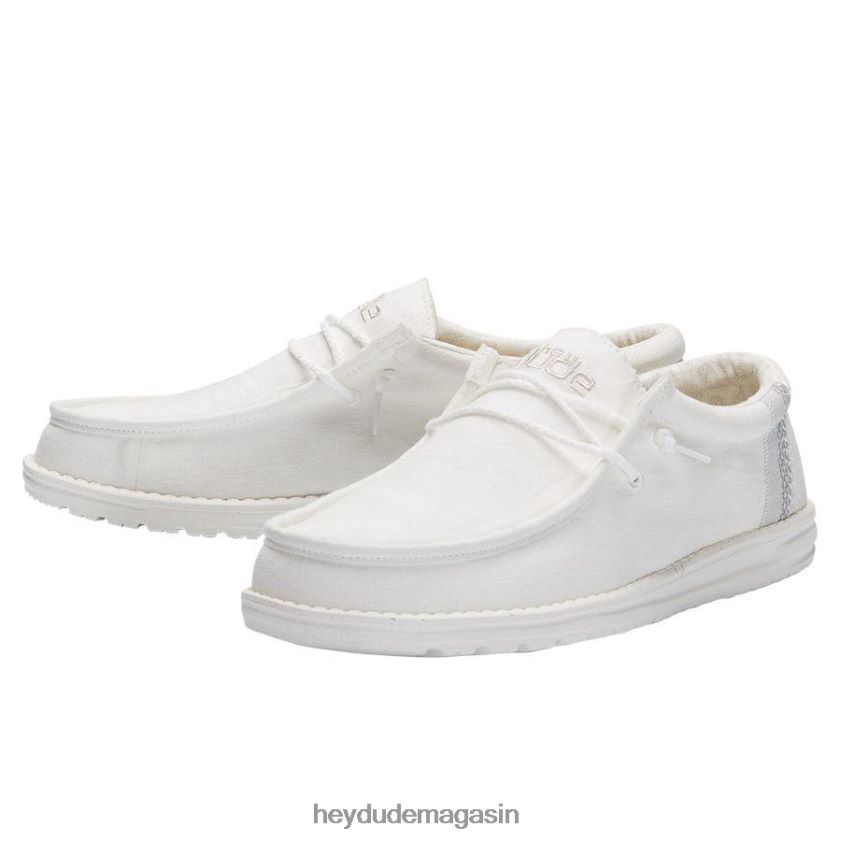 Hey Dude Hommes Wally casse le point blanc chaussures DT40T4357