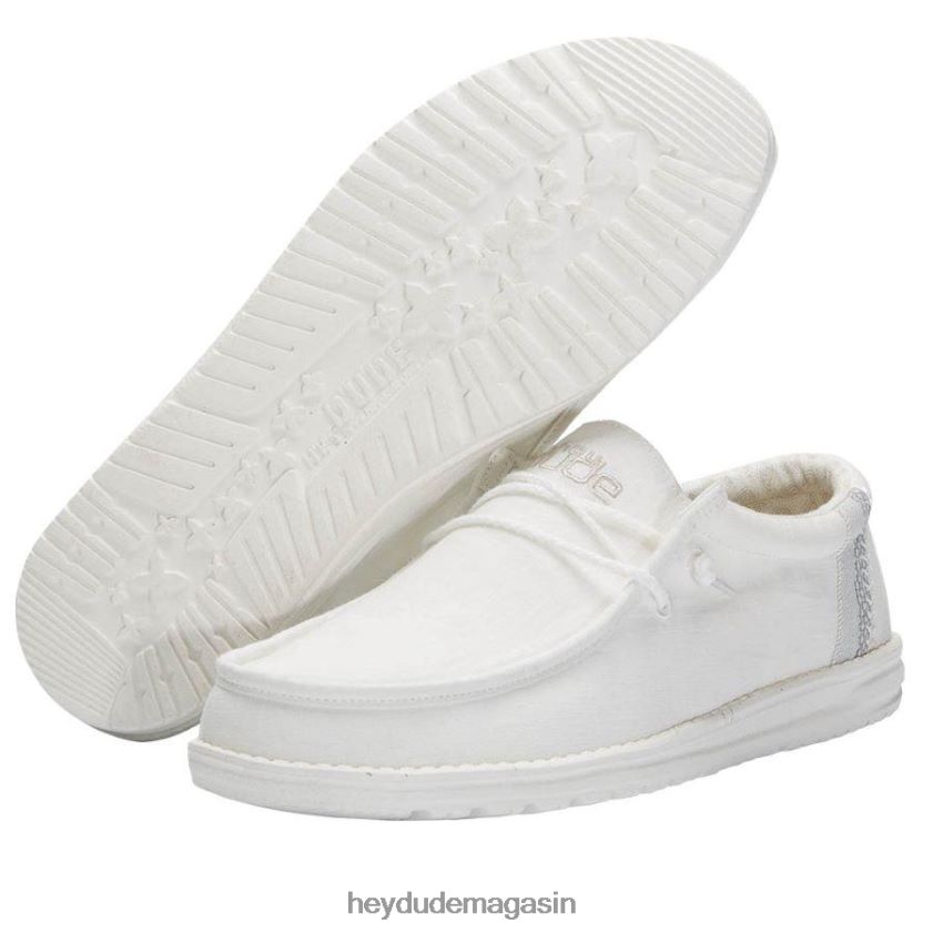 Hey Dude Hommes Wally casse le point blanc chaussures DT40T4357