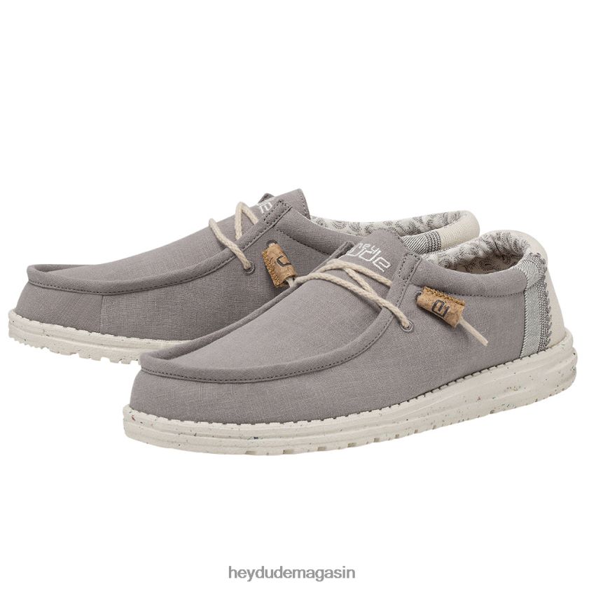 Hey Dude Hommes Wally casse le point gris chaussures DT40T4358