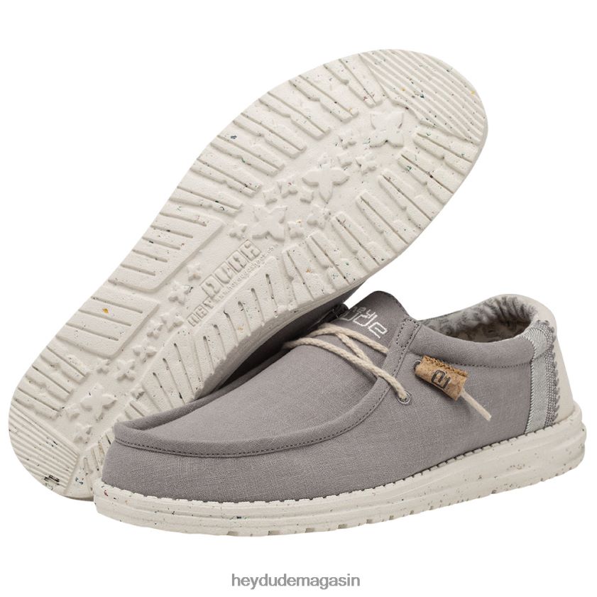 Hey Dude Hommes Wally casse le point gris chaussures DT40T4358