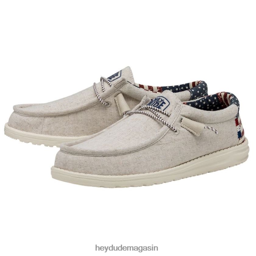 Hey Dude Hommes Wally patriotique patriotique blanc cassé chaussures DT40T4293
