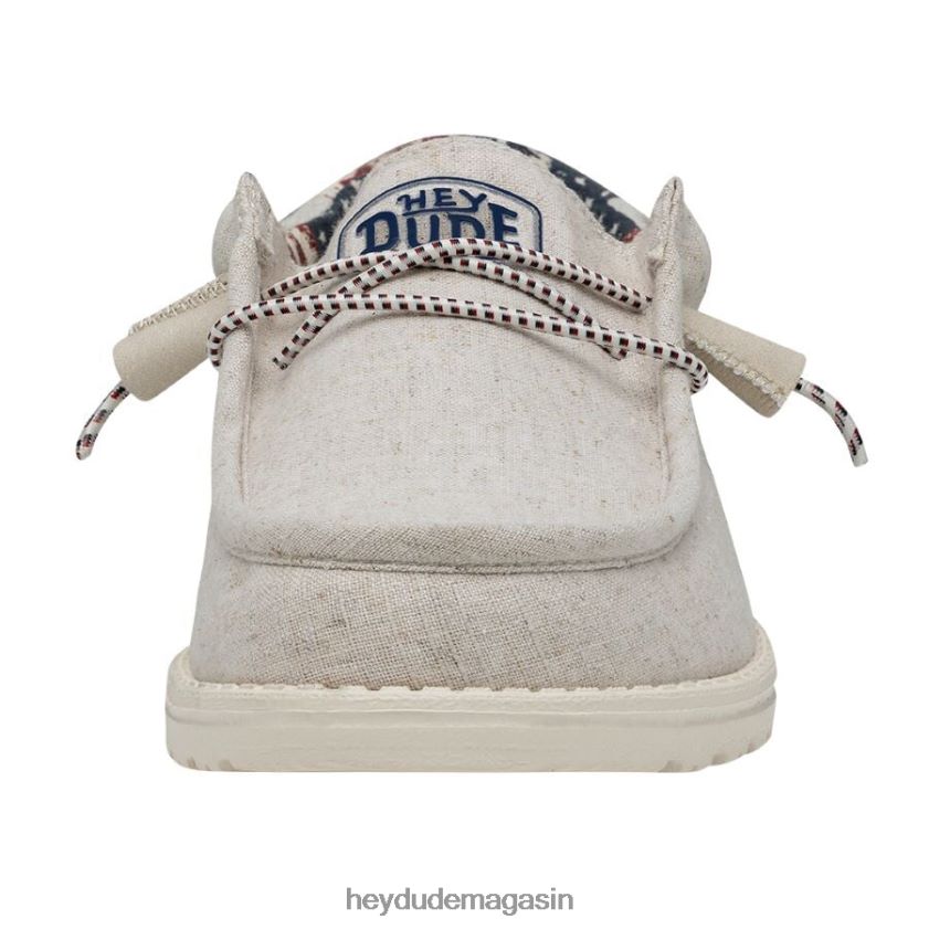 Hey Dude Hommes Wally patriotique patriotique blanc cassé chaussures DT40T4293