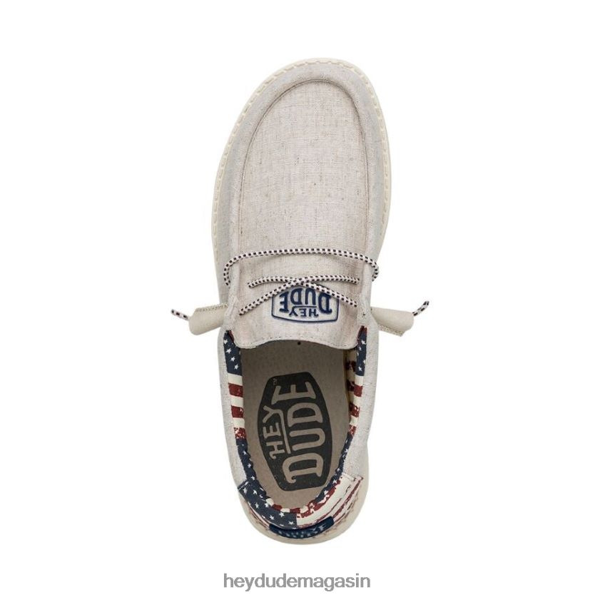 Hey Dude Hommes Wally patriotique patriotique blanc cassé chaussures DT40T4293