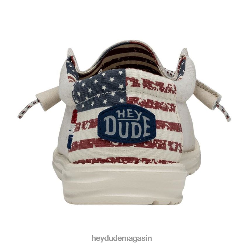 Hey Dude Hommes Wally patriotique patriotique blanc cassé chaussures DT40T4354