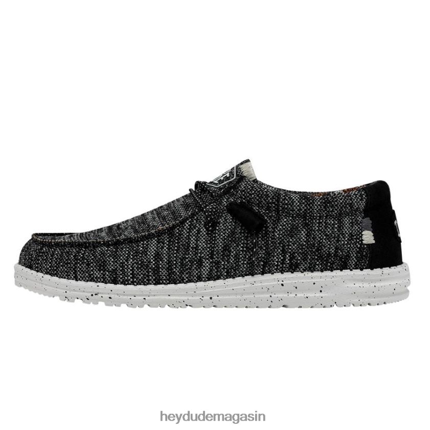 Hey Dude Hommes point de wally sox large noir blanc chaussures DT40T4370
