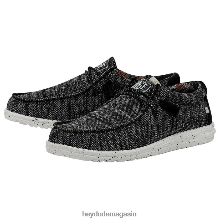 Hey Dude Hommes point de wally sox large noir blanc chaussures DT40T4370