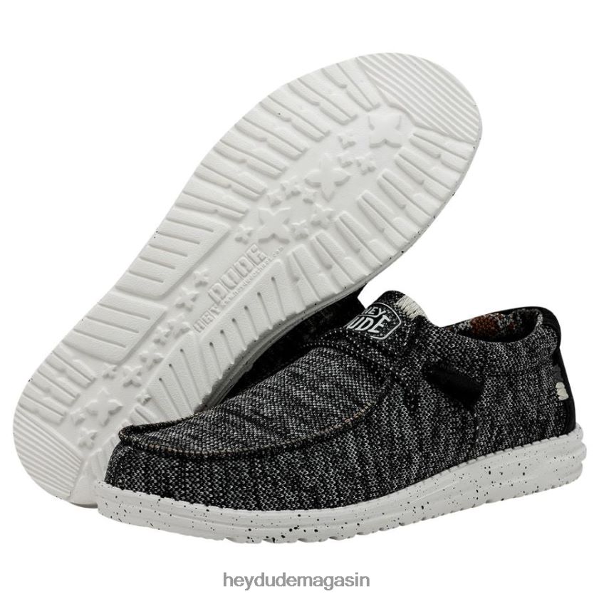 Hey Dude Hommes point de wally sox large noir blanc chaussures DT40T4370