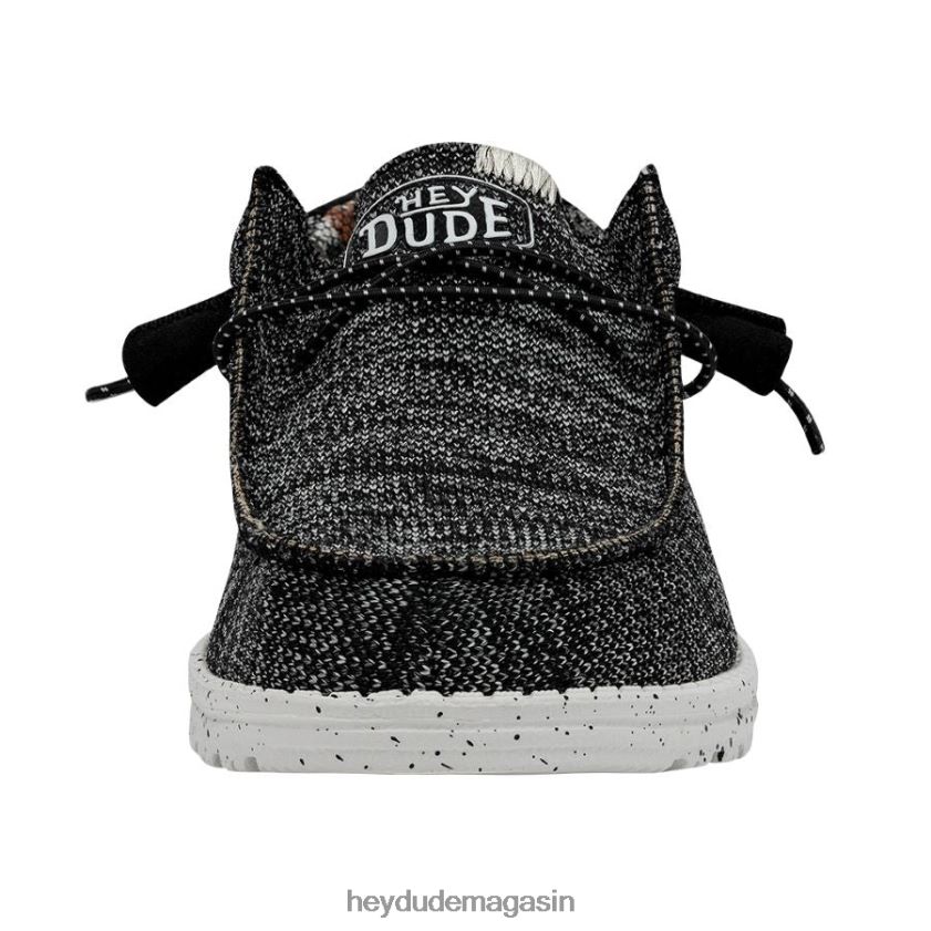 Hey Dude Hommes point de wally sox large noir blanc chaussures DT40T4370