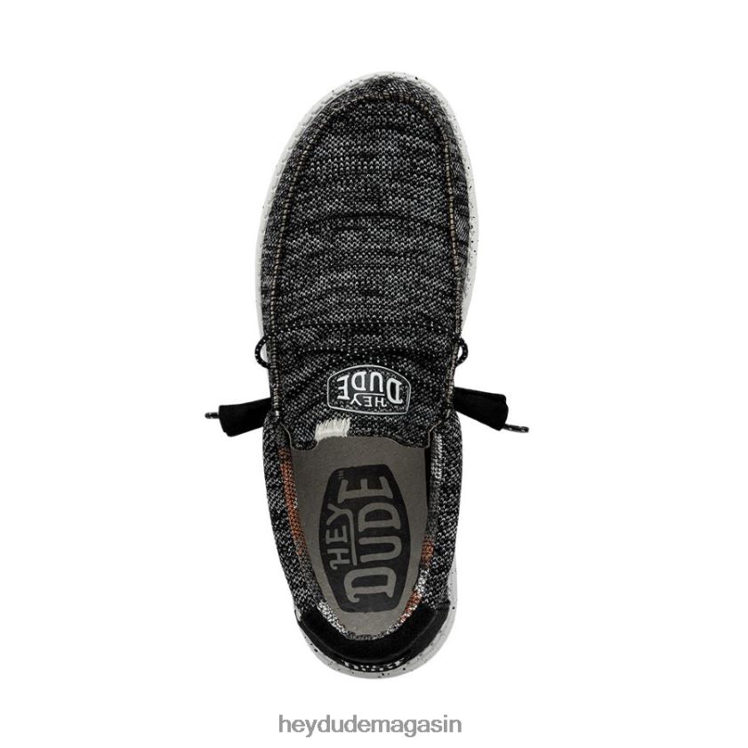 Hey Dude Hommes point de wally sox large noir blanc chaussures DT40T4370