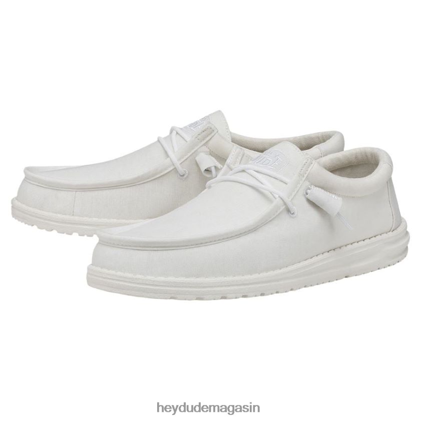 Hey Dude Hommes toile flammée wally blanc chaussures DT40T4423