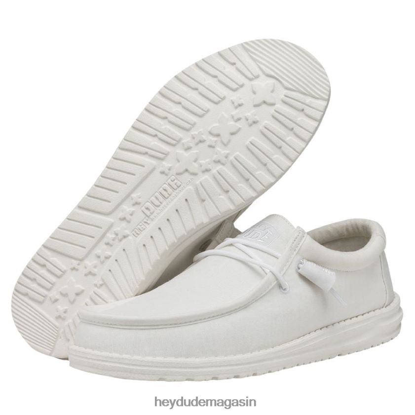 Hey Dude Hommes toile flammée wally blanc chaussures DT40T4423