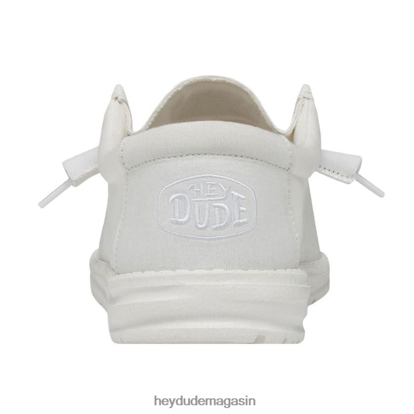 Hey Dude Hommes toile flammée wally blanc chaussures DT40T4423