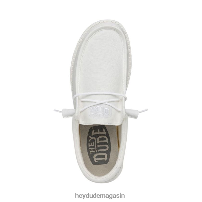 Hey Dude Hommes toile flammée wally blanc chaussures DT40T4423