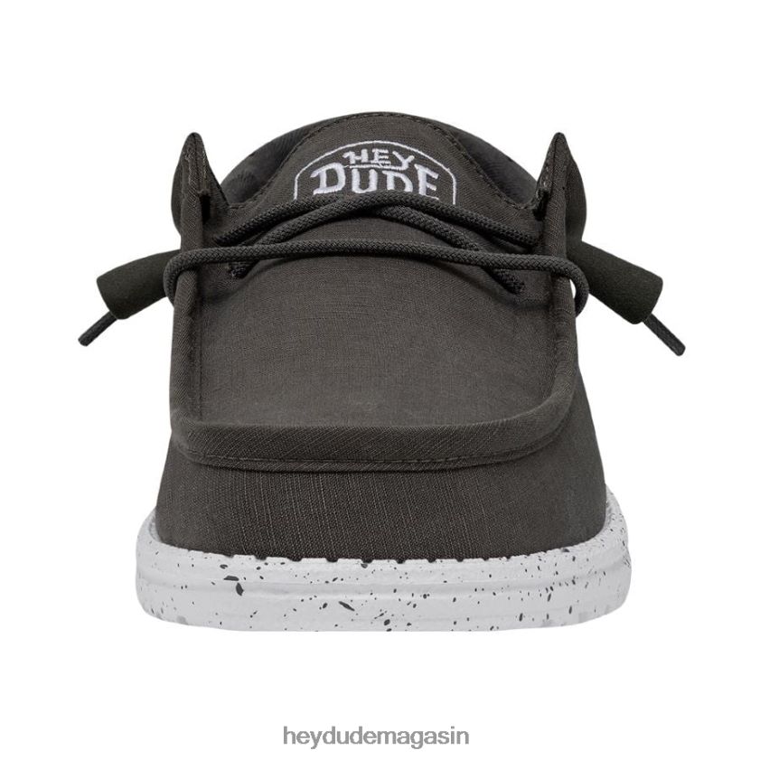 Hey Dude Hommes toile flammée wally gris foncé chaussures DT40T4417