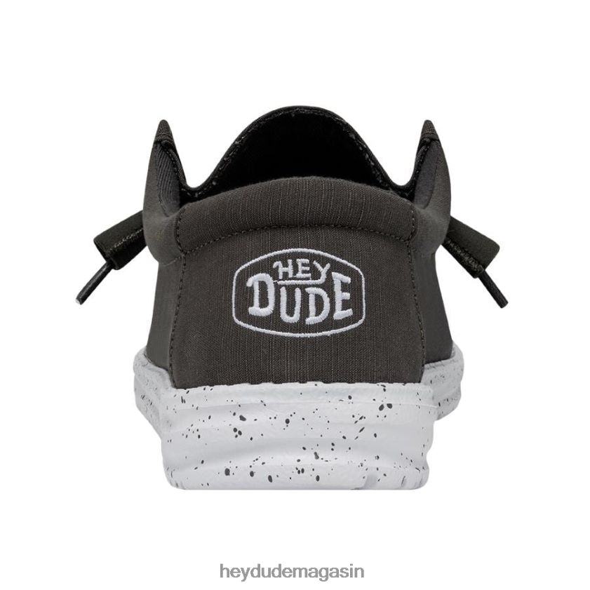 Hey Dude Hommes toile flammée wally gris foncé chaussures DT40T4417