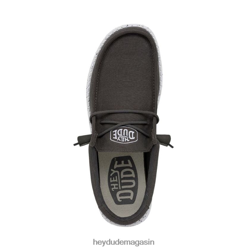 Hey Dude Hommes toile flammée wally gris foncé chaussures DT40T4417