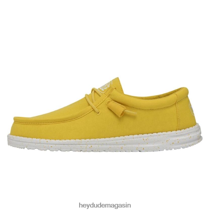 Hey Dude Hommes toile flammée wally jaune empire chaussures DT40T4422