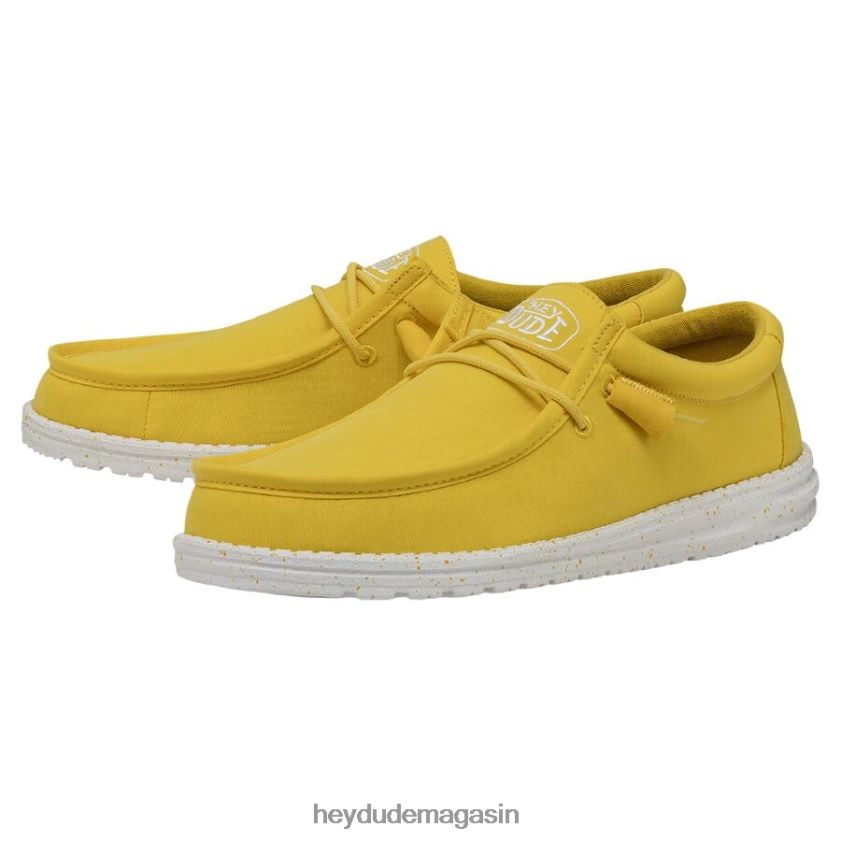 Hey Dude Hommes toile flammée wally jaune empire chaussures DT40T4422