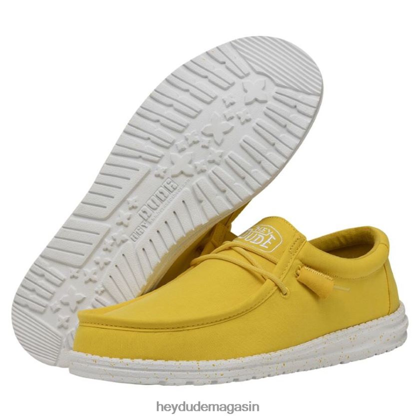 Hey Dude Hommes toile flammée wally jaune empire chaussures DT40T4422