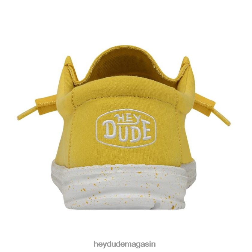Hey Dude Hommes toile flammée wally jaune empire chaussures DT40T4422