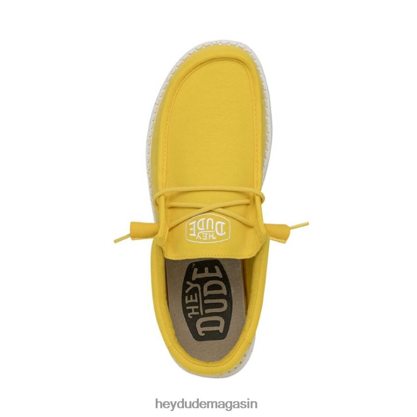 Hey Dude Hommes toile flammée wally jaune empire chaussures DT40T4422