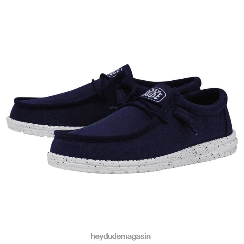 Hey Dude Hommes toile flammée wally marine chaussures DT40T4420