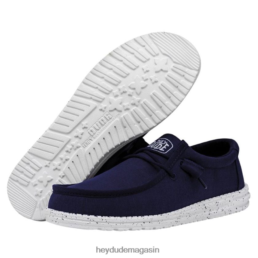 Hey Dude Hommes toile flammée wally marine chaussures DT40T4420