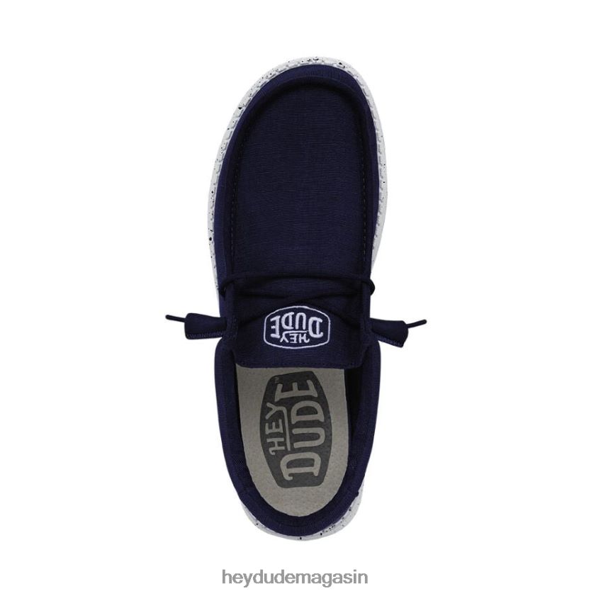 Hey Dude Hommes toile flammée wally marine chaussures DT40T4420