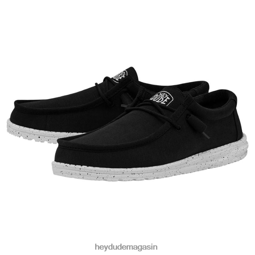 Hey Dude Hommes toile flammée wally noir chaussures DT40T4426