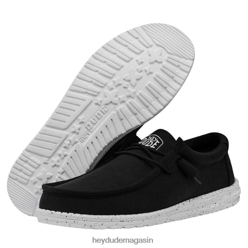 Hey Dude Hommes toile flammée wally noir chaussures DT40T4426