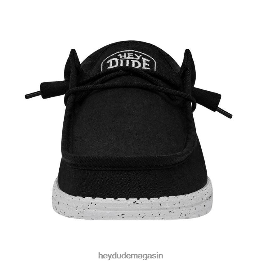 Hey Dude Hommes toile flammée wally noir chaussures DT40T4426