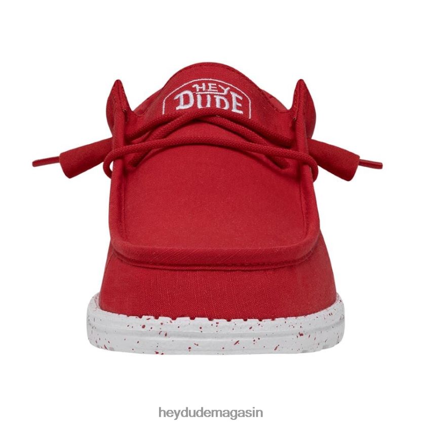 Hey Dude Hommes toile flammée wally rouge chaussures DT40T4477