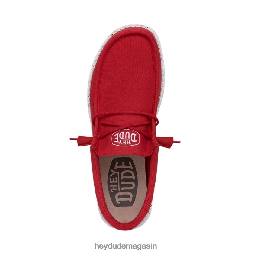Hey Dude Hommes toile flammée wally rouge chaussures DT40T4477