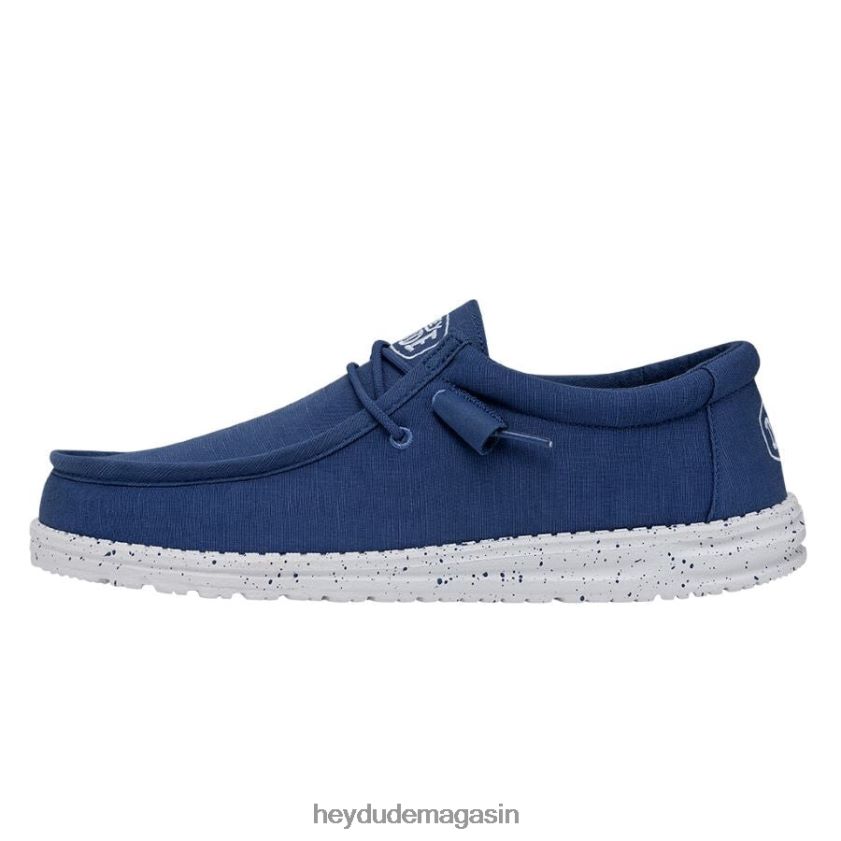 Hey Dude Hommes toile flammée wally vrai bleu chaussures DT40T4419