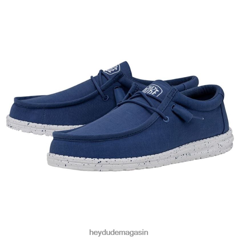 Hey Dude Hommes toile flammée wally vrai bleu chaussures DT40T4419