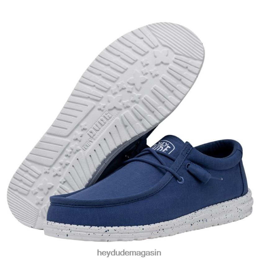 Hey Dude Hommes toile flammée wally vrai bleu chaussures DT40T4419