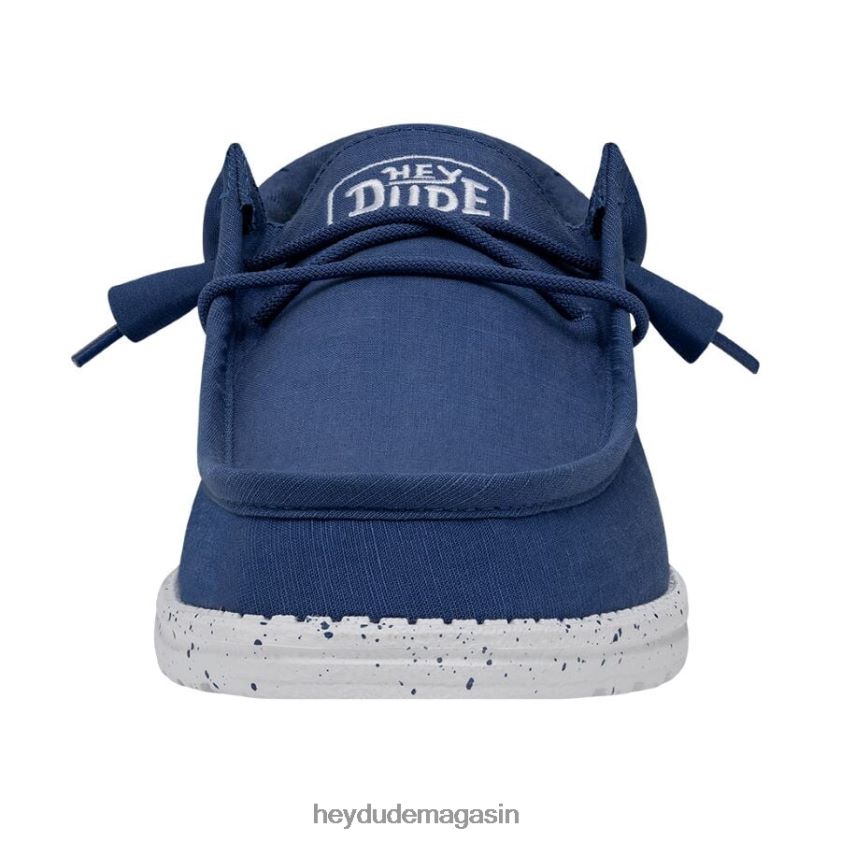 Hey Dude Hommes toile flammée wally vrai bleu chaussures DT40T4419