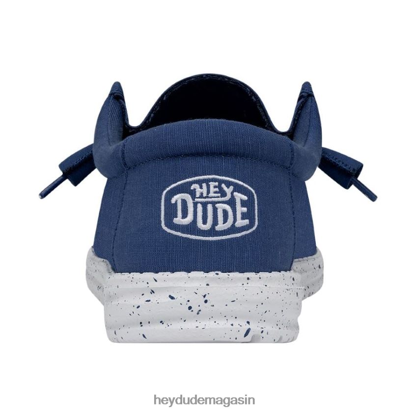 Hey Dude Hommes toile flammée wally vrai bleu chaussures DT40T4419