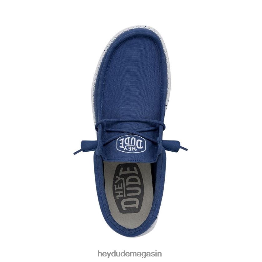 Hey Dude Hommes toile flammée wally vrai bleu chaussures DT40T4419