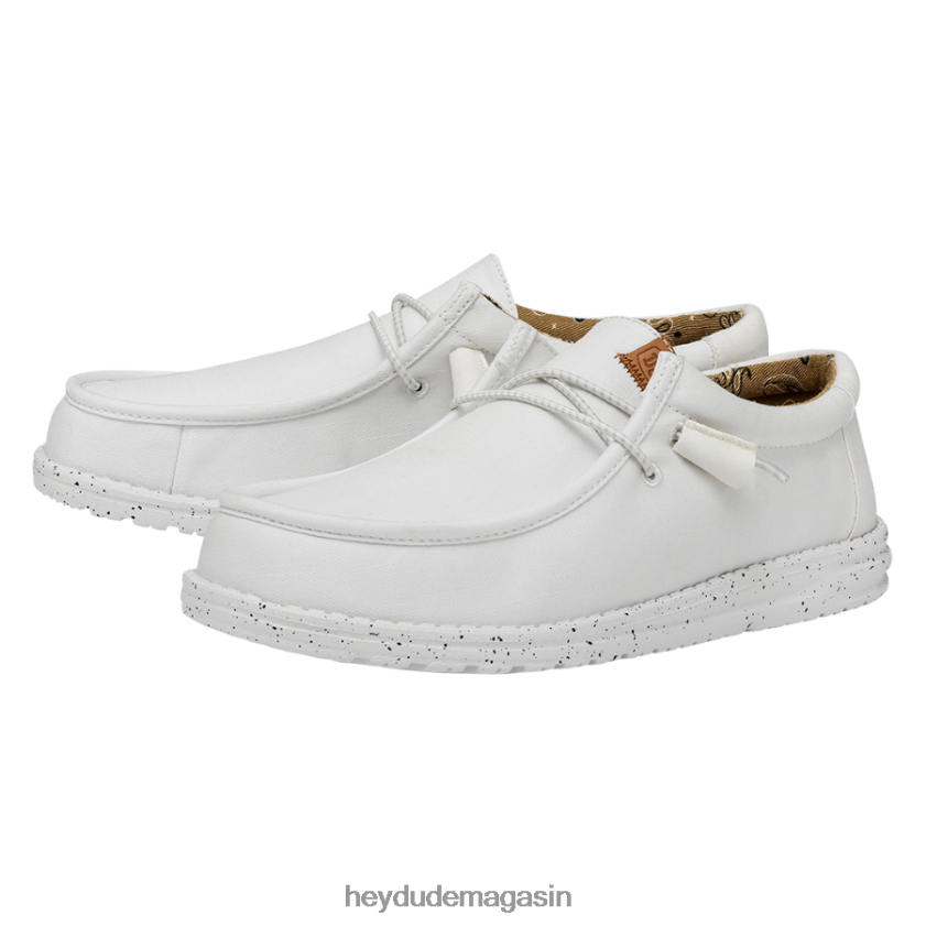 Hey Dude Hommes toile lavée wally blanc chaussures DT40T4302
