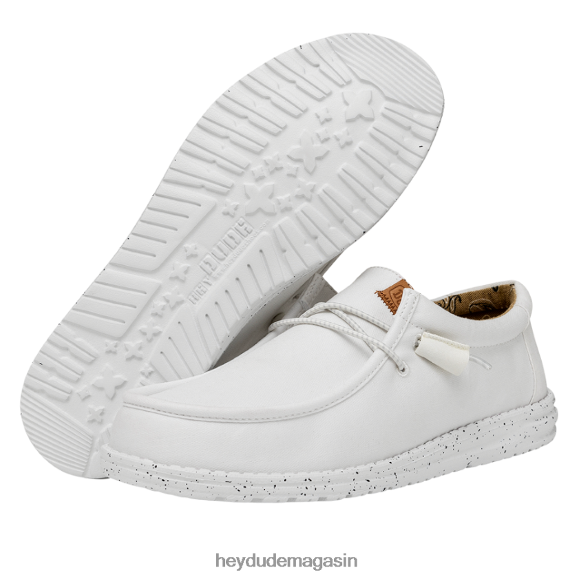 Hey Dude Hommes toile lavée wally blanc chaussures DT40T4302